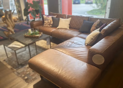 W. Schillig Ledersofa 23650 - Ausstellungsstück im Abverkauf in Bäumenheim